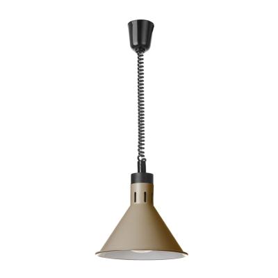 Závěsná výhřevná lampa s nastavitelnou výškou, kuželová, HENDI, Béžová, 230V/250W, ⌀275x(H)250mm | 273777